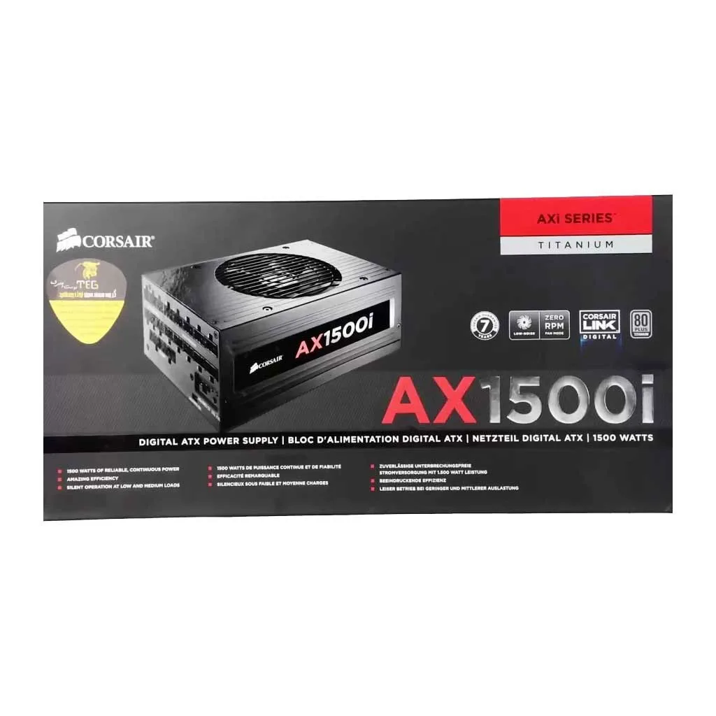منبع تغذیه کورسیر مدل AX1500i Digital ATX با توان 1500 وات — تصویر ۳